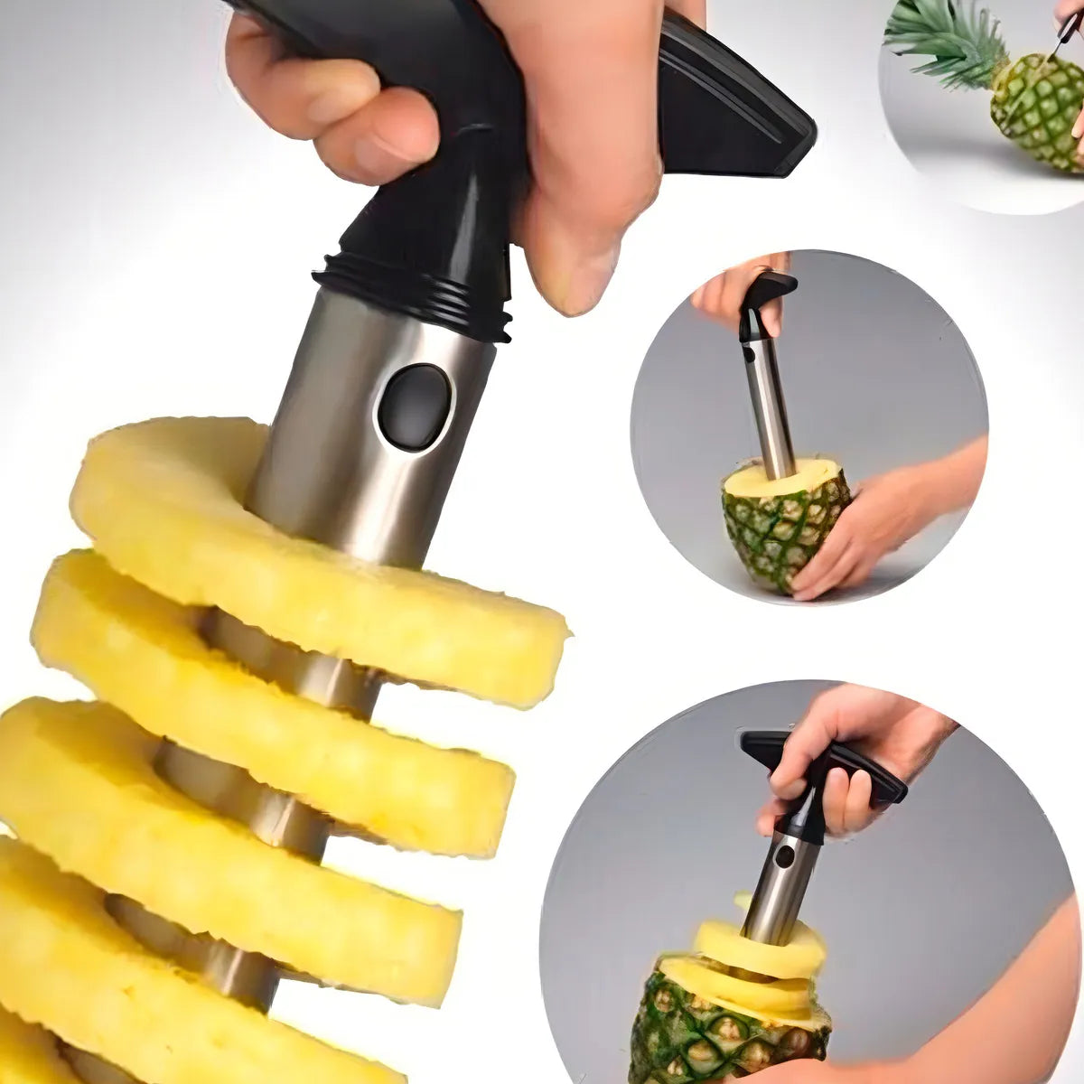 Cortador de Piña en Espiral de Acero Inoxidable