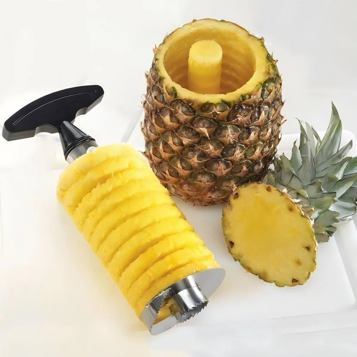 Cortador de Piña en Espiral de Acero Inoxidable