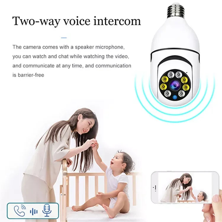 Cámara WiFi Lámpara de Seguridad Giratoria 360 Full HD - V380