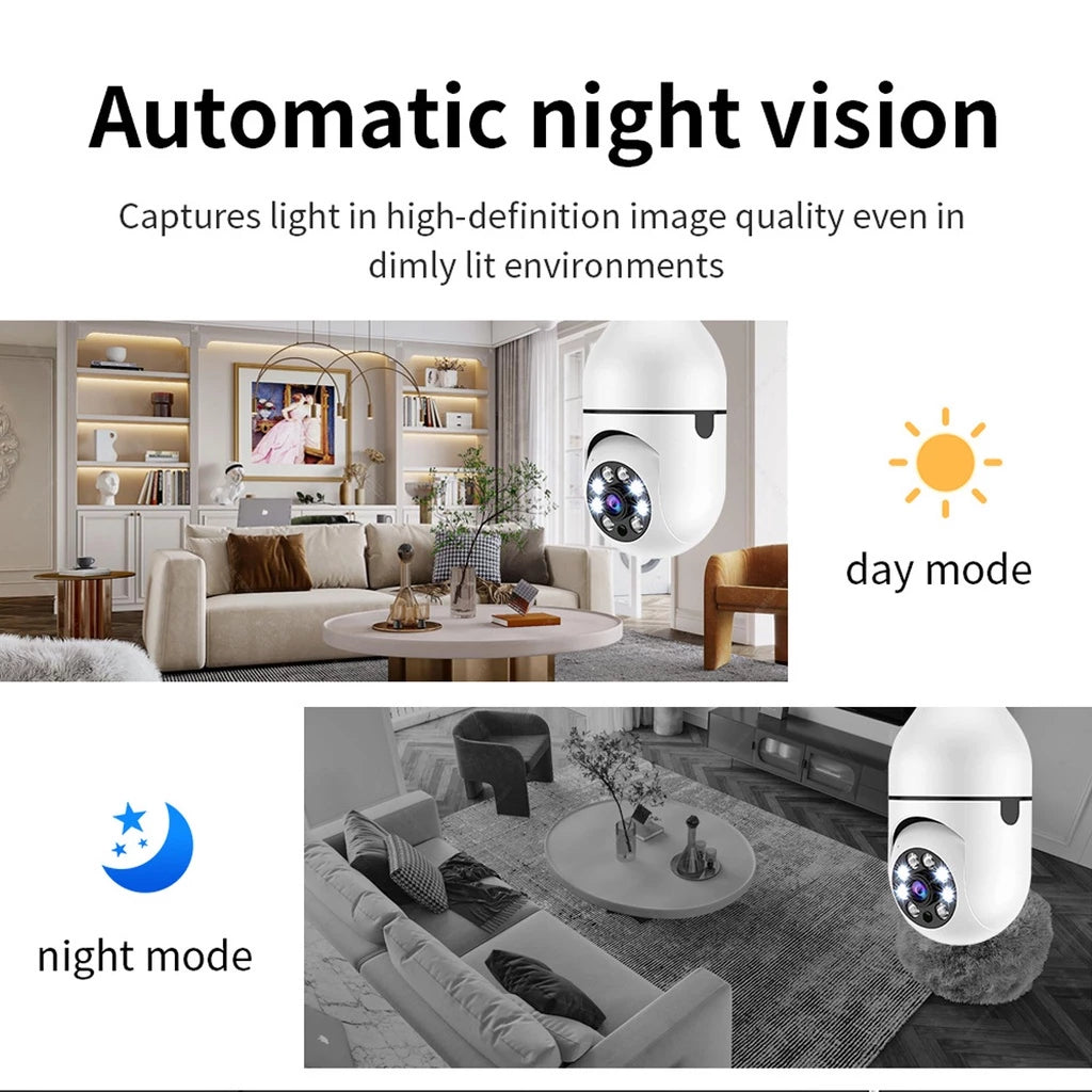 Cámara WiFi Lámpara de Seguridad Giratoria 360 Full HD - V380